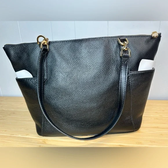 MICHAEL Michael Kors Black and White Leather Tote - Picture 5 of 12